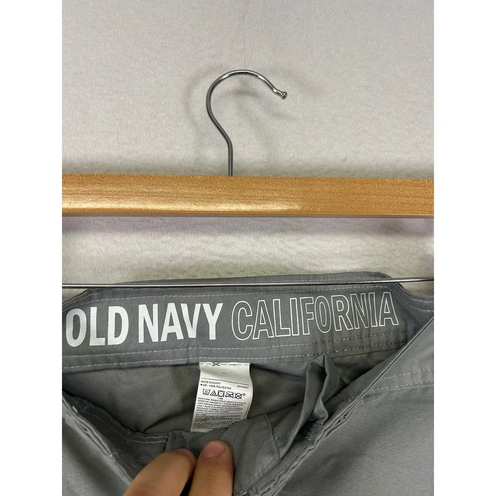 Surf Beach Old Navy Mens 40 Gray Board Shorts‎ White Piping Swim Trunks 6897